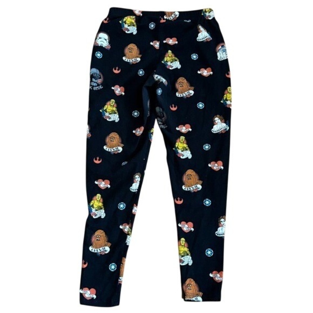 Women's Black Star Wars Iconic Character Themed Leggings Pj's Pants Cozy Retro